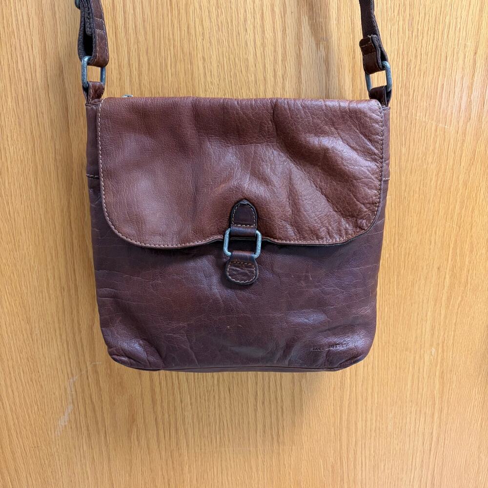 VTG Jack George's Voyager Brown Leather Flap Messenger Crossbody Classic